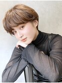 ラフカールマッシュショート_Aラインボブマロンベージュ_38365