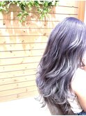 ブリーチオンカラーで作るラベンダーシルバージュ