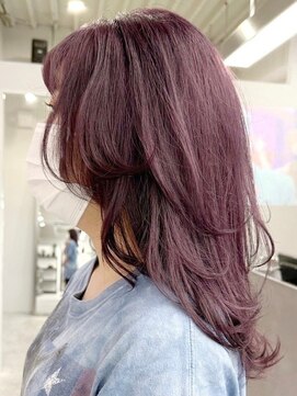 ウィコ 新宿(WICO) バイオレットパープル[新宿駅/斜めバング/グレージュカラー]