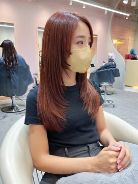 グロー 大宮(GLROW) □ 韓国大宮顔周りレイヤーカットウルフカットピンクベージュ