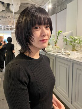 カフ(CAF) CAF松本/ウルフ/レイヤー/ブルーブラック/大阪/心斎橋美容室