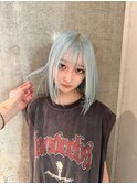 【ペールブルー】ブリーチデザインカラー