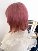 ピンクカラー　ダブルカラー　福井美容室ハイトーンカラー
