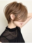 ハイライトバレイヤージュダブルカラーショートカット30代40代