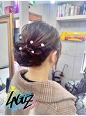 【ヘアセット】上品パール添えクラシカルシニヨン 茅ヶ崎/セット