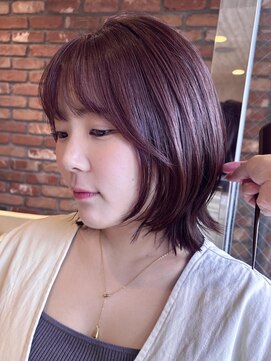 ボコカ(bococa) 【macana指名】丸みレイヤーボブくびれ暖色ピンクブラウン