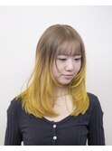 ダブルカラー#ベージュ#イエロー#レイヤーカット#豊橋#豊川#田原