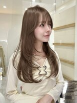 グロー 大宮(GLROW) ▲レイヤーカット顔まわり前髪矯正オリーブベージュharuhi