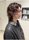 くるくるパーマ/ウルフパーマ/前髪なしウルフ