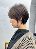 別府ショートボブ顔まわりレイヤーカット髪質改善カラー30代