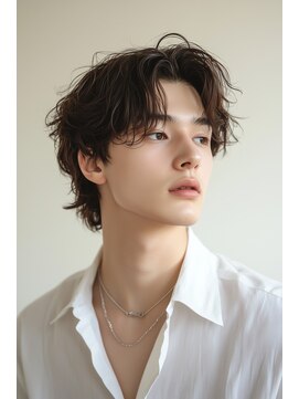 センターパートウルフ