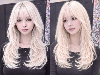 アフューズバイストゥー(Vfuse by StueW)の写真/ムラのないハイトーン×レイヤーカットで垢抜けスタイルを再現◇初めてのブリーチ大歓迎！理想の色叶う♪