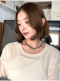 『内巻きボブ/くびれボブ/オリーブブラウン』
