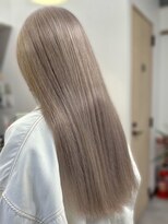 ルノヘアー(Lunohair) ツヤ感UP◎ミルクティーブロンド×髪質改善ストレート/夏カラー