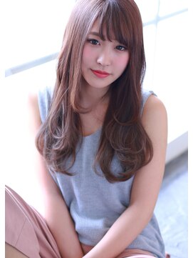 ラファンジュ ヘアー クレオ(Rohange hair Creo) 【Creo】ピンクベージュ×シルキーウェーブ#毛先パーマ#前髪
