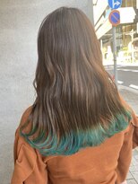 スイート ヘアデザイン(Suite HAIR DESIGN) 裾カラー グリーン 透明感カラー モテヘア