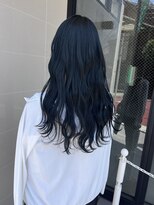 アソビ 表参道(ASOBI) ブリーチなしWカラー　青髪　透明感　ブルーブラック