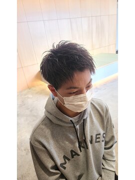 ニアウ 伊勢崎連取店(Niau) メンズ刈り上げアップバングベリーショートスタイル