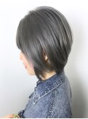 シルバーアッシュ　美髪/卵型/丸型/10代/20代/30代