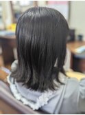 ショコラ系カラー × 自然な外ハネ