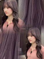 ジルバイジゼル(JILL by GiseL)&nbsp;ロング　ラベンダー　顔まわり