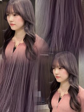 ジルバイジゼル(JILL by GiseL) ロング　ラベンダー　顔まわり