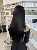 韓国 くびれロング レイヤー ワンホンヘア 小顔前髪