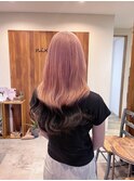 エンドカラー裾カラーピンクブラックペールピンクハイトーン20代