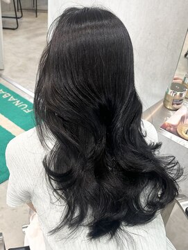 ラック(LUCK) ディープネイビー/船橋/くすみベージュ/細めハイライト