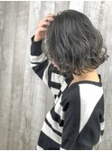 ショートボブパーマ　グレージュカラー◎30代40代50代