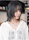10代 20代 30代ニュアンスカラー似合わせカットフルバング顔周り