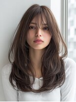 ダル 渋谷/表参道(DAL.)&nbsp;レイヤーカット/ダークブラウン/顔周りカット/くびれレイヤー