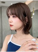 ▲ダークパープル/ボブ/オリーブベージュ/ブリーチなし/横浜1