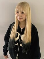 キオク(KIOX)&nbsp;ブロンドベージュ  ブラック 裾カラー