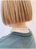 こっくりボブが可愛い 甘めブロンドカラー