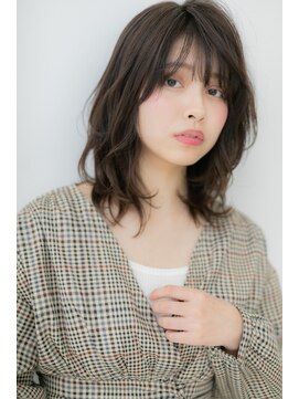 カバーヘア ブリス 戸田公園西口店(COVER HAIR bliss) 黒髪無造作抜け感くせ毛風エアリーミディY戸田公園20代30代40代