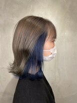 アンダーバーホワイトモデ 河内長野(_WHITE mode)&nbsp;◎インナーカラーイヤリングカラーブルー河内長野千代田