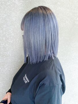 アイティーバイアルバム 八王子店(IT by ALBUM) ラベンダーアッシュボブ_ミニウルフくすみブルー_ba358841