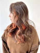 フォーク FOLK&nbsp;【FOLK】インナーフレッシュオレンジ☆似合わせウエーブロング♪