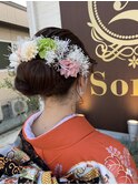成人式+振袖着付け