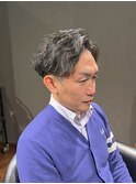 ビジネスツーブロック デザインパーマ かき上げオールバック
