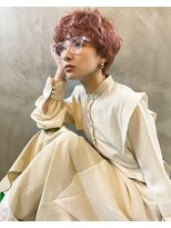 サンプラス(san+)&nbsp;【柏原良亮】ピンクベージュ×カーリーヘア