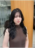 <オバマ>韓国風ブルーブラック×ロングレイヤー
