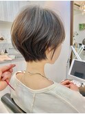 メルティカラー脱白髪染め似合わせカットショートボブ30代40代