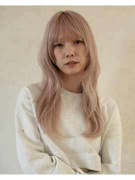 ニュイ(NUIT) ダブルカラーホワイトピンクミルクティーカラーレイヤーカット