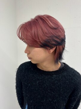 ジルスタジオ(JILL STUDIO) JILL STUDIO　メンズ/エンドカラー/チェリーピンク×ブラック