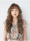 グレージュグラデーションのゆるナミウェーブロング(*^^)v