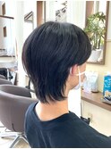 マッシュウルフ ウルフスタイル 黒髪ヘア