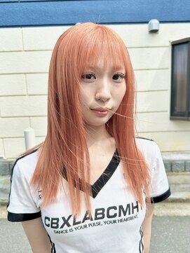 グロウ 渋谷西口(grow) コーラルピンクオレンジベージュペールカラーケアブリーチ