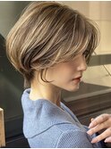 大人可愛い20代30代40代小顔ひし形メリハリショート